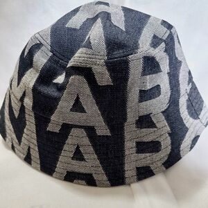 Authentic Marc Jacobs Monochrome Patterned Hat,Denim blue Retail $175